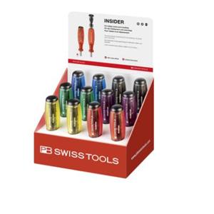 SWISS TOOIS带有集成钻头盒和8个精确钻头C6的袖珍工具PB 6460 POS