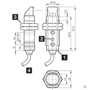 disoric极小的安装深度的高能漫反射传感器OT 18 FKR 600 P3