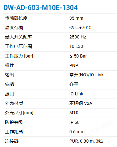 CONTRINEX海洋型全金属电感式传感器